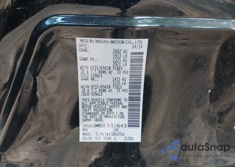 2014 Infiniti Qx60 from USA, damaged, VIN 5N1AL0MM1EC532643